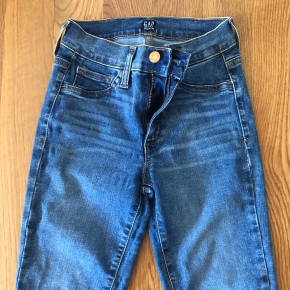 Gap Raw Hem Favorite Jeggings Medium Wash Ankle Jeans 24R 0 - Picture 4 of 5